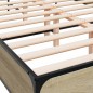 vidaXL Estructura cama madera ingeniería metal roble Sonoma 140x190 cm