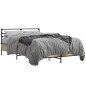 vidaXL Estructura cama madera ingeniería metal roble Sonoma 135x190 cm vidaXL Estructura cama madera ingeniería metal roble Sonoma 135x190 cm