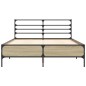 vidaXL Estructura cama madera ingeniería metal roble Sonoma 135x190 cm vidaXL Estructura cama madera ingeniería metal roble Sonoma 135x190 cm
