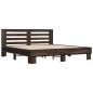 vidaXL Estructura cama madera ingeniería metal marrón roble 200x200 cm vidaXL Estructura cama madera ingeniería metal marrón roble 200x200 cm