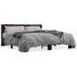 vidaXL Estructura cama madera ingeniería metal roble ahumado 200x200cm vidaXL Estructura cama madera ingeniería metal roble ahumado 200x200cm