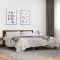 vidaXL Estructura cama madera ingeniería metal roble ahumado 200x200cm vidaXL Estructura cama madera ingeniería metal roble ahumado 200x200cm