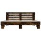 vidaXL Estructura cama madera ingeniería metal roble ahumado 200x200cm vidaXL Estructura cama madera ingeniería metal roble ahumado 200x200cm