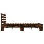 vidaXL Estructura cama madera ingeniería metal roble ahumado 200x200cm vidaXL Estructura cama madera ingeniería metal roble ahumado 200x200cm
