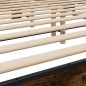 vidaXL Estructura cama madera ingeniería metal roble ahumado 200x200cm vidaXL Estructura cama madera ingeniería metal roble ahumado 200x200cm