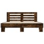 vidaXL Estructura cama madera ingeniería metal roble ahumado 150x200cm vidaXL Estructura cama madera ingeniería metal roble ahumado 150x200cm
