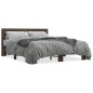vidaXL Estructura cama madera ingeniería metal marrón roble 150x200 cm vidaXL Estructura cama madera ingeniería metal marrón roble 150x200 cm