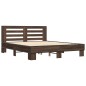 vidaXL Estructura cama madera ingeniería metal marrón roble 150x200 cm vidaXL Estructura cama madera ingeniería metal marrón roble 150x200 cm