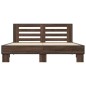vidaXL Estructura cama madera ingeniería metal marrón roble 150x200 cm vidaXL Estructura cama madera ingeniería metal marrón roble 150x200 cm