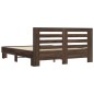vidaXL Estructura cama madera ingeniería metal marrón roble 150x200 cm vidaXL Estructura cama madera ingeniería metal marrón roble 150x200 cm