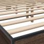 vidaXL Estructura cama madera ingeniería metal marrón roble 150x200 cm vidaXL Estructura cama madera ingeniería metal marrón roble 150x200 cm
