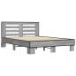 vidaXL Estructura cama madera ingeniería metal gris Sonoma 140x190 cm vidaXL Estructura cama madera ingeniería metal gris Sonoma 140x190 cm