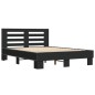vidaXL Estructura de cama madera de ingeniería y metal negro 135x190cm