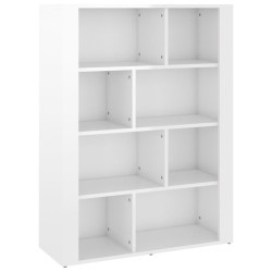 vidaXL Aparador de madera contrachapada blanco brillante 80x30x106 cm