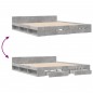 vidaXL Cama con cajones madera ingeniería gris hormigón 200x200 cm vidaXL Cama con cajones madera ingeniería gris hormigón 200x200 cm