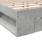 vidaXL Cama con cajones madera ingeniería gris hormigón 200x200 cm vidaXL Cama con cajones madera ingeniería gris hormigón 200x200 cm