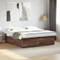 vidaXL Estructura de cama madera de ingeniería marrón roble 200x200 cm