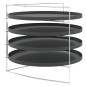vidaXL Bandejas para pizza 4 uds con estante acero Ø 28 cm vidaXL Bandejas para pizza 4 uds con estante acero Ø 28 cm