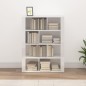 vidaXL Aparador de madera contrachapada blanco brillante 80x30x106 cm