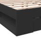 vidaXL Estructura cama con cajones madera ingeniería negra 180x200 cm vidaXL Estructura cama con cajones madera ingeniería negra 180x200 cm