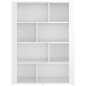 vidaXL Aparador de madera contrachapada blanco brillante 80x30x106 cm