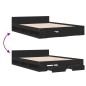 vidaXL Estructura cama con cajones madera ingeniería negra 160x200 cm