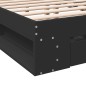 vidaXL Estructura cama con cajones madera ingeniería negra 160x200 cm