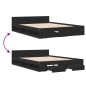 vidaXL Cama con cajones madera de ingeniería negro 140x200 cm vidaXL Cama con cajones madera de ingeniería negro 140x200 cm