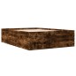 vidaXL Estructura de cama madera de ingeniería roble ahumado 135x190cm vidaXL Estructura de cama madera de ingeniería roble ahumado 135x190cm