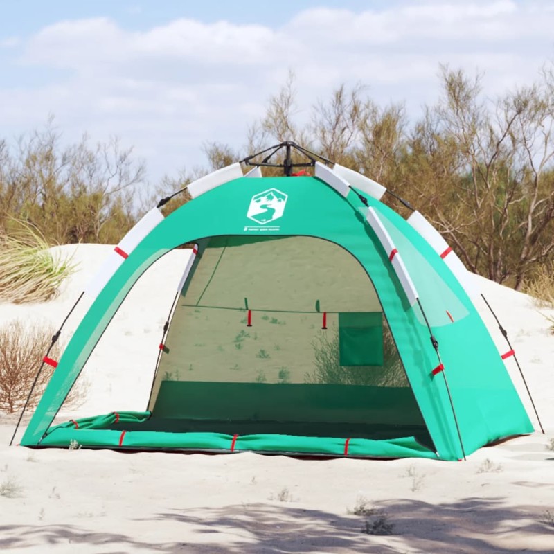 vidaXL Tienda de playa 2 personas impermeable apertura rápida verde vidaXL Tienda de playa 2 personas impermeable apertura rápida verde