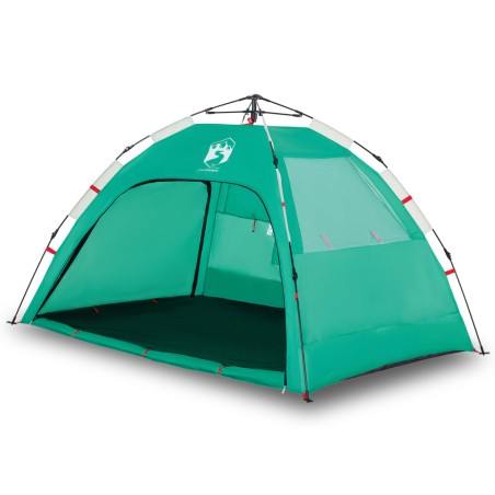 vidaXL Tienda de playa 2 personas impermeable apertura rápida verde