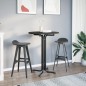 vidaXL Mesa alta de comedor madera ingeniería y acero negro Ø80x110 cm vidaXL Mesa alta de comedor madera ingeniería y acero negro Ø80x110 cm