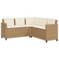 vidaXL Sofá de jardín en forma de L con mesa y cojines ratán PE beige vidaXL Sofá de jardín en forma de L con mesa y cojines ratán PE beige