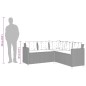 vidaXL Sofá de jardín en forma de L con mesa y cojines ratán PE beige vidaXL Sofá de jardín en forma de L con mesa y cojines ratán PE beige