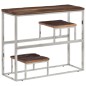 vidaXL Mesa consola acero inoxidable madera maciza traviesa plateado vidaXL Mesa consola acero inoxidable madera maciza traviesa plateado