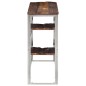 vidaXL Mesa consola acero inoxidable madera maciza traviesa plateado vidaXL Mesa consola acero inoxidable madera maciza traviesa plateado