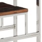 vidaXL Mesa consola acero inoxidable madera maciza traviesa plateado vidaXL Mesa consola acero inoxidable madera maciza traviesa plateado