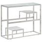 vidaXL Mesa consola acero inoxidable plateado y vidrio templado vidaXL Mesa consola acero inoxidable plateado y vidrio templado