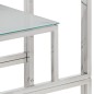 vidaXL Mesa consola acero inoxidable plateado y vidrio templado vidaXL Mesa consola acero inoxidable plateado y vidrio templado