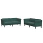 vidaXL Juego de sofás 2 piezas terciopelo verde oscuro vidaXL Juego de sofás 2 piezas terciopelo verde oscuro