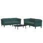 vidaXL Juego de sofás 2 piezas terciopelo verde oscuro vidaXL Juego de sofás 2 piezas terciopelo verde oscuro