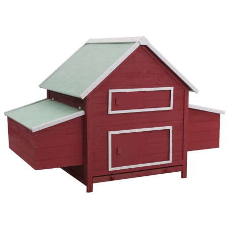 vidaXL Gallinero de madera rojo 157x97x110 cm