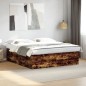 vidaXL Estructura de cama madera de ingeniería roble ahumado 200x200cm vidaXL Estructura de cama madera de ingeniería roble ahumado 200x200cm