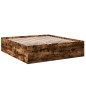 vidaXL Estructura de cama madera de ingeniería roble ahumado 200x200cm vidaXL Estructura de cama madera de ingeniería roble ahumado 200x200cm