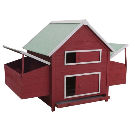 vidaXL Gallinero de madera rojo 157x97x110 cm