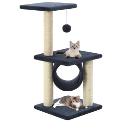 vidaXL Rascador para gatos con poste de sisal 65 cm azul oscuro