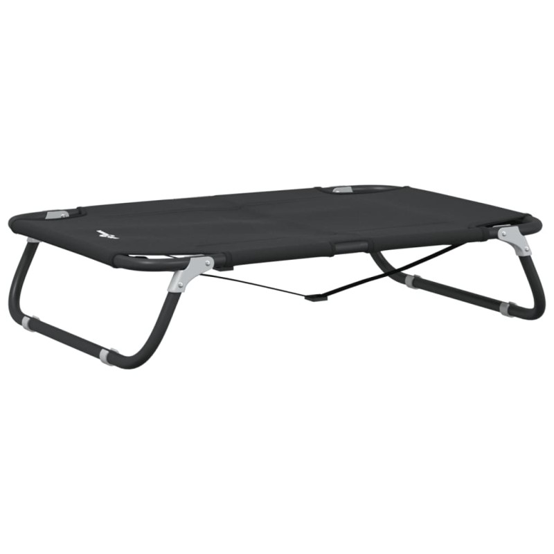 vidaXL Cama para perros plegable tela oxford y acero gris antracita