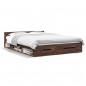 vidaXL Cama con cajones madera de ingeniería marrón roble 140x190 cm vidaXL Cama con cajones madera de ingeniería marrón roble 140x190 cm