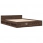 vidaXL Cama con cajones madera de ingeniería marrón roble 140x190 cm vidaXL Cama con cajones madera de ingeniería marrón roble 140x190 cm