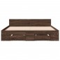 vidaXL Cama con cajones madera de ingeniería marrón roble 140x190 cm vidaXL Cama con cajones madera de ingeniería marrón roble 140x190 cm